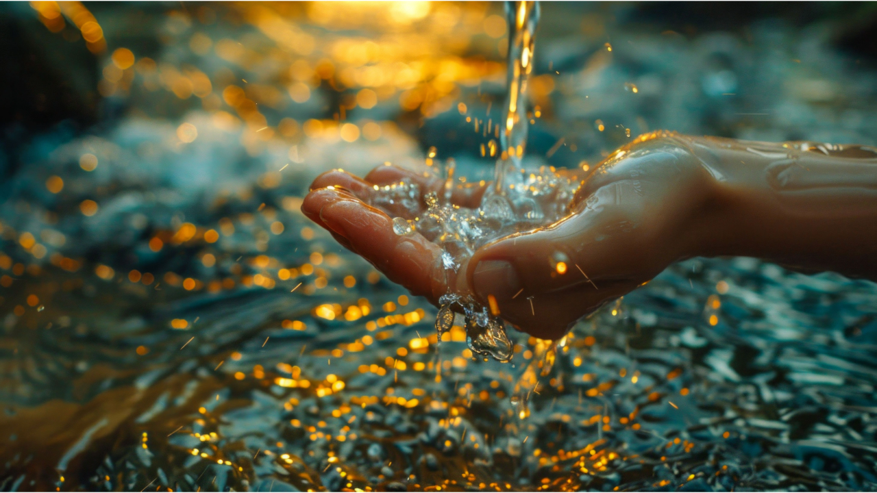 A luminous wellspring illustrating the Spirit-led Flow described in The Morality of Money